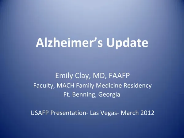 Alzheimer s Update
