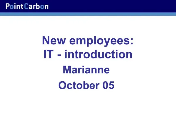 New employees: IT - introduction