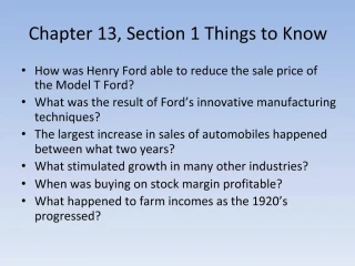 Chapter 13, Section 1 Things to Know - slide 1