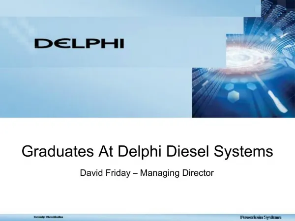 Graduates At Delphi Diesel Systems