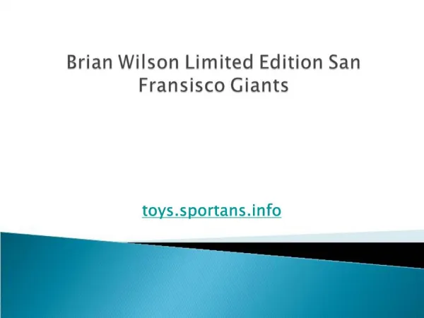Brian Wilson Limited Edition San Fransisco Giants