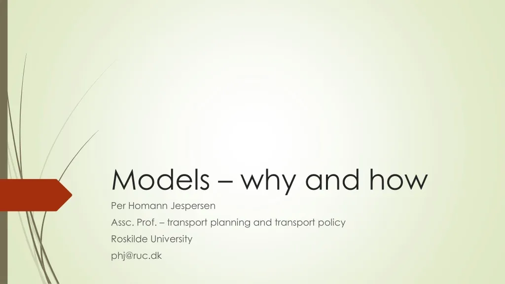 models why and how