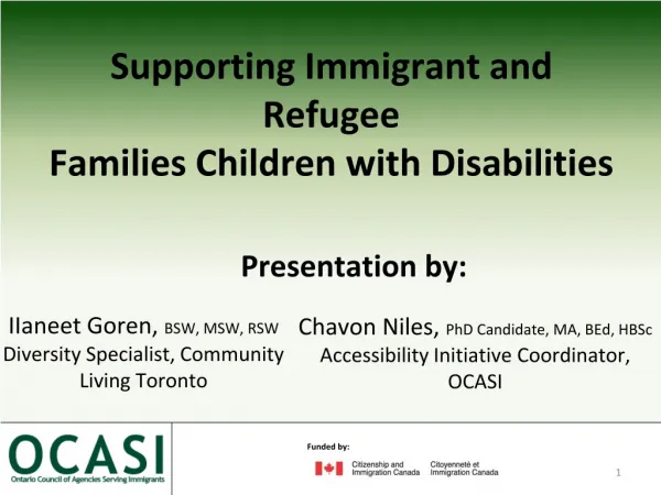 Supporting Immigrant and Refugee Families Children with Disabilities