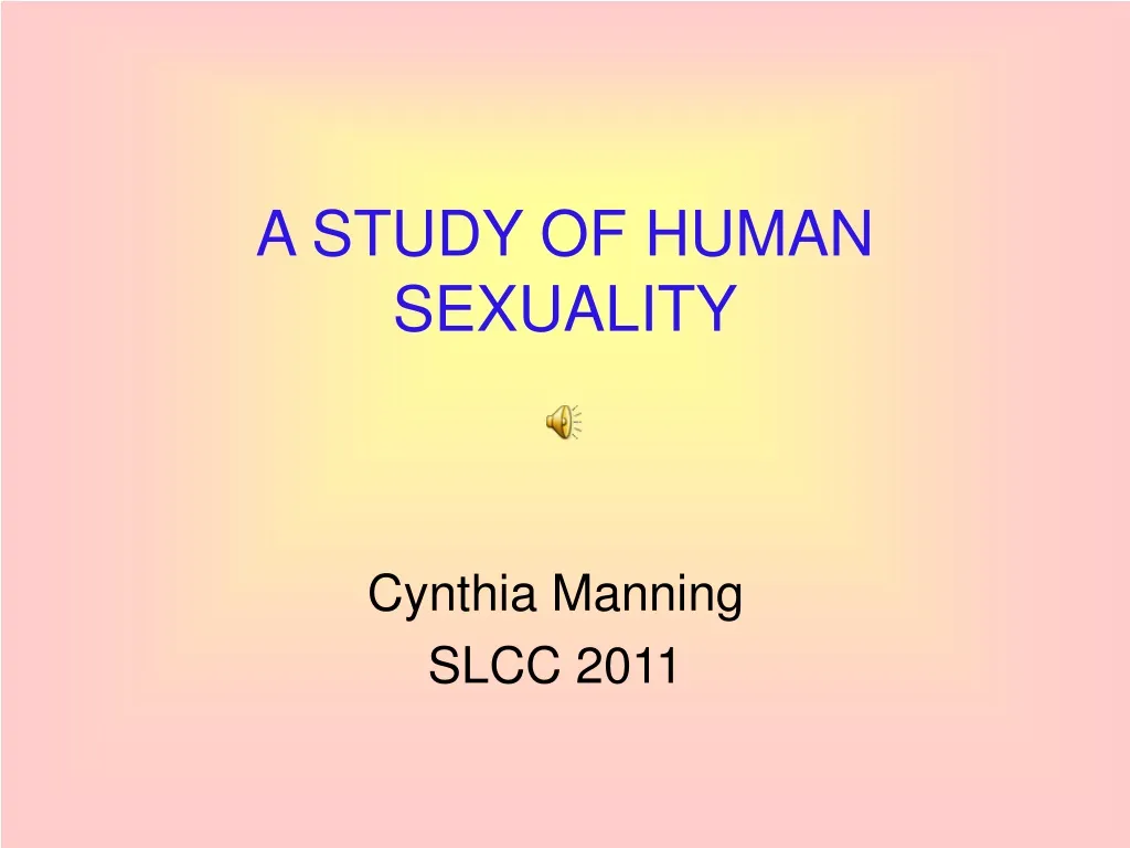 a study of human sexuality