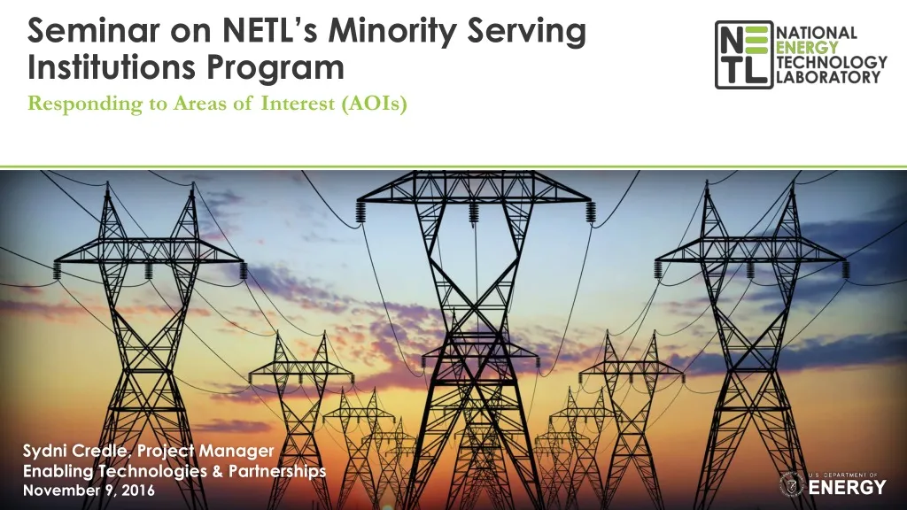 seminar on netl s minority serving institutions program