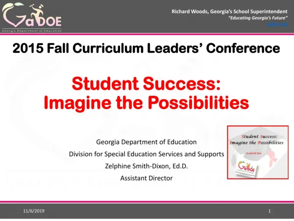 2015 Fall Curriculum Leaders’ Conference Student Success: Imagine the Possibilities