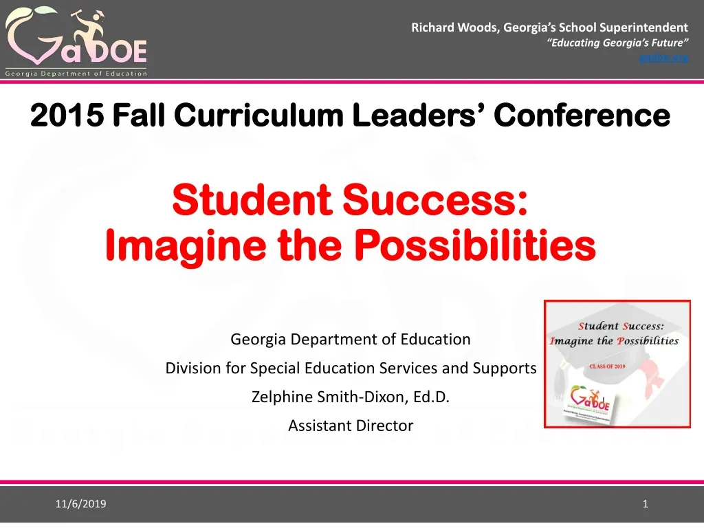 2015 fall curriculum leaders conference student success imagine the possibilities