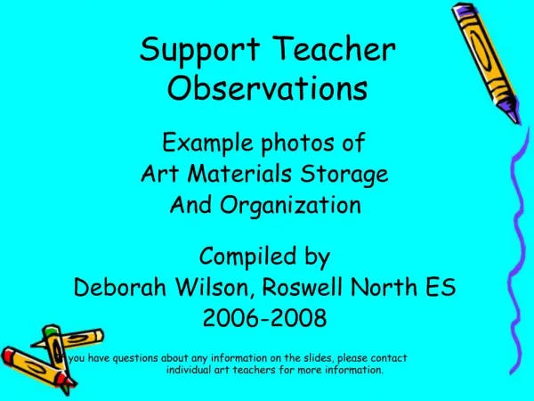Support Teacher Observations