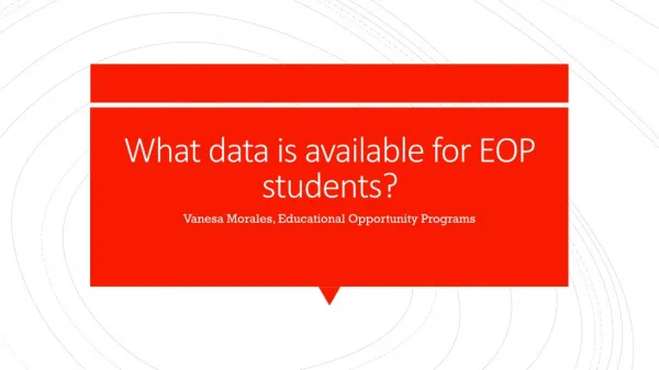 What data is available for EOP students?