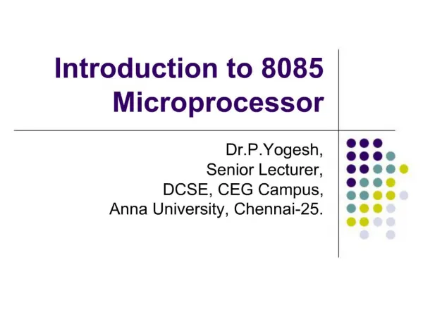 Introduction to 8085 Microprocessor