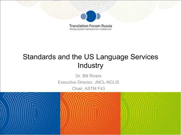 Standards and the US Language Services Industry