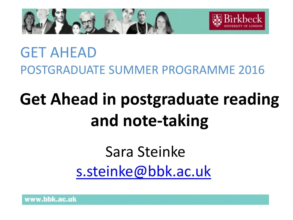 get ahead postgraduate summer programme 2016
