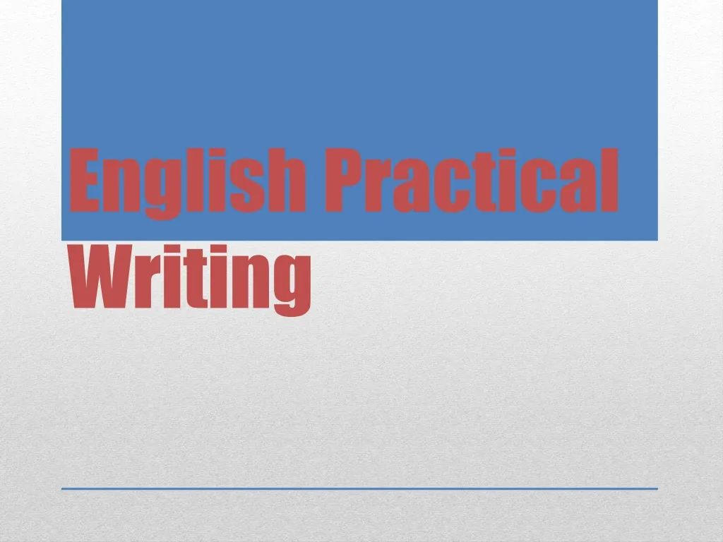 english practical writing