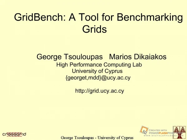 GridBench: A Tool for Benchmarking Grids