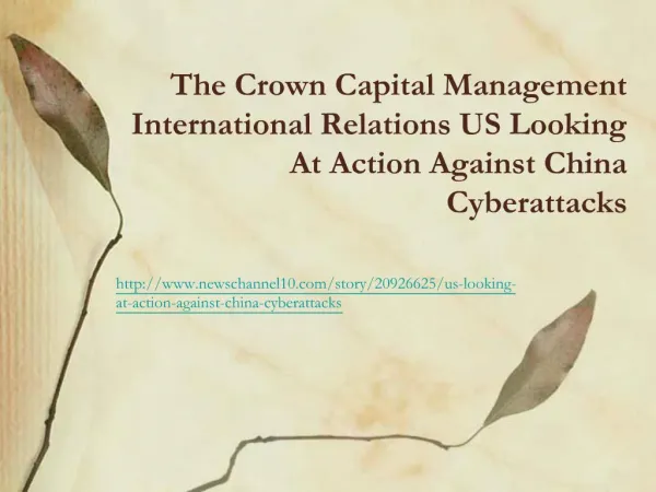The Crown Capital Management International Relations US Look