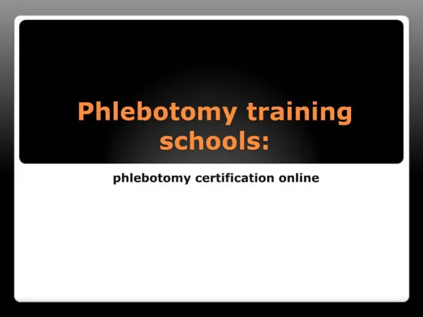 Phlebotomy training schools