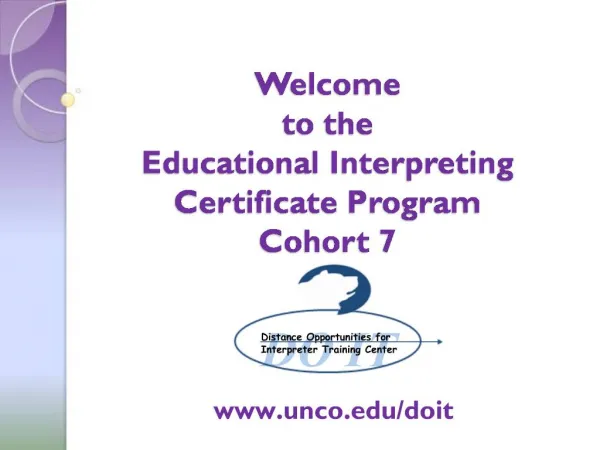 Welcome to the Educational Interpreting Certificate Program Cohort 7