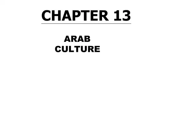 Arab Culture PRISMs