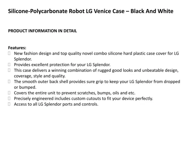 Silicone-Polycarbonate Robot LG Venice Case