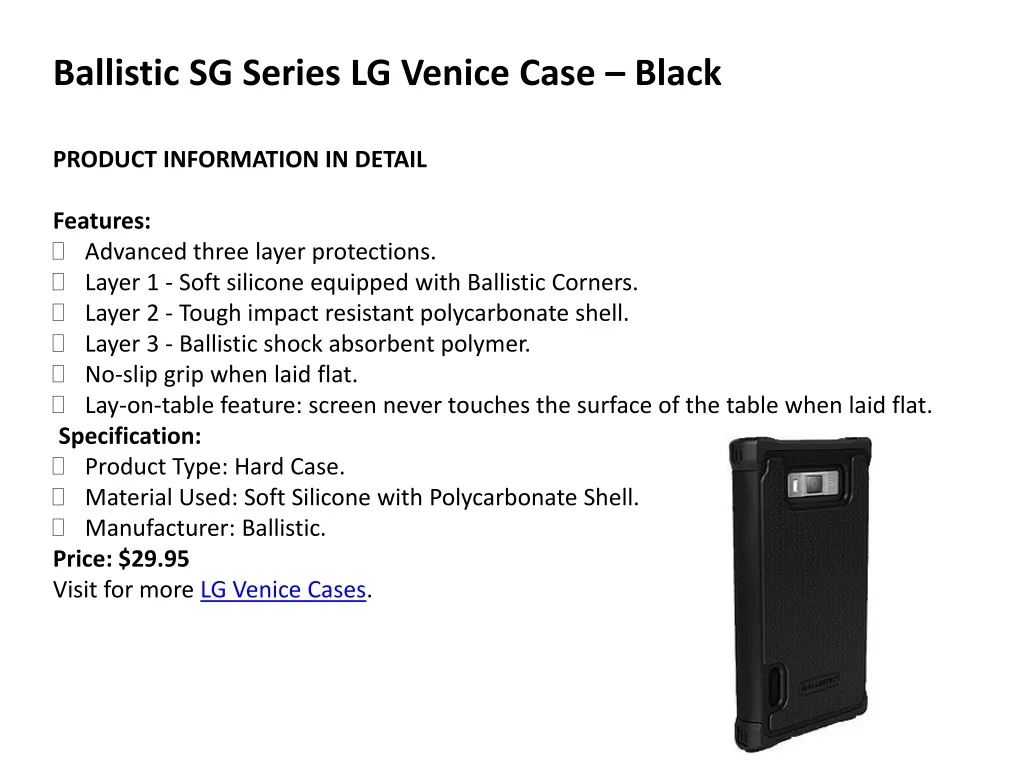 ballistic sg series lg venice case black product