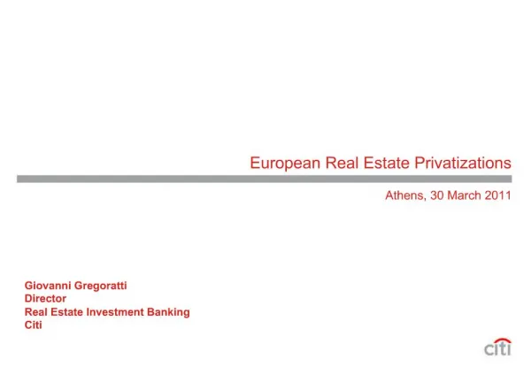 European Real Estate Privatizations