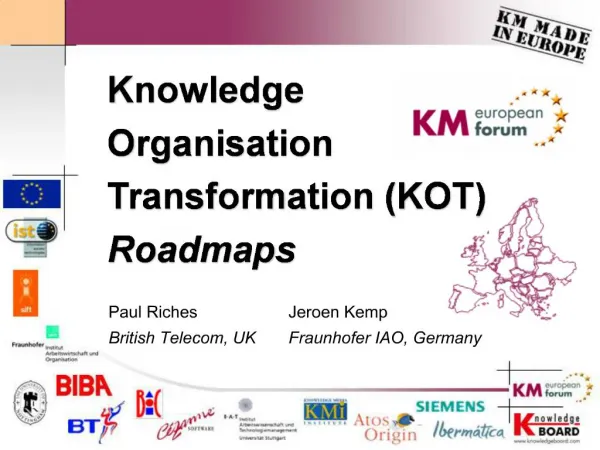 Knowledge Organisation Transformation KOT Roadmaps