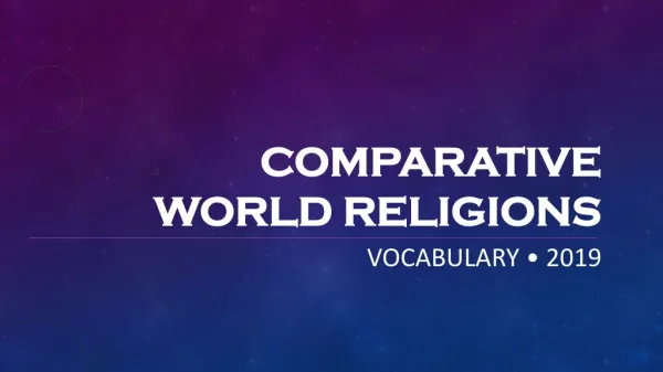Comparative world religions