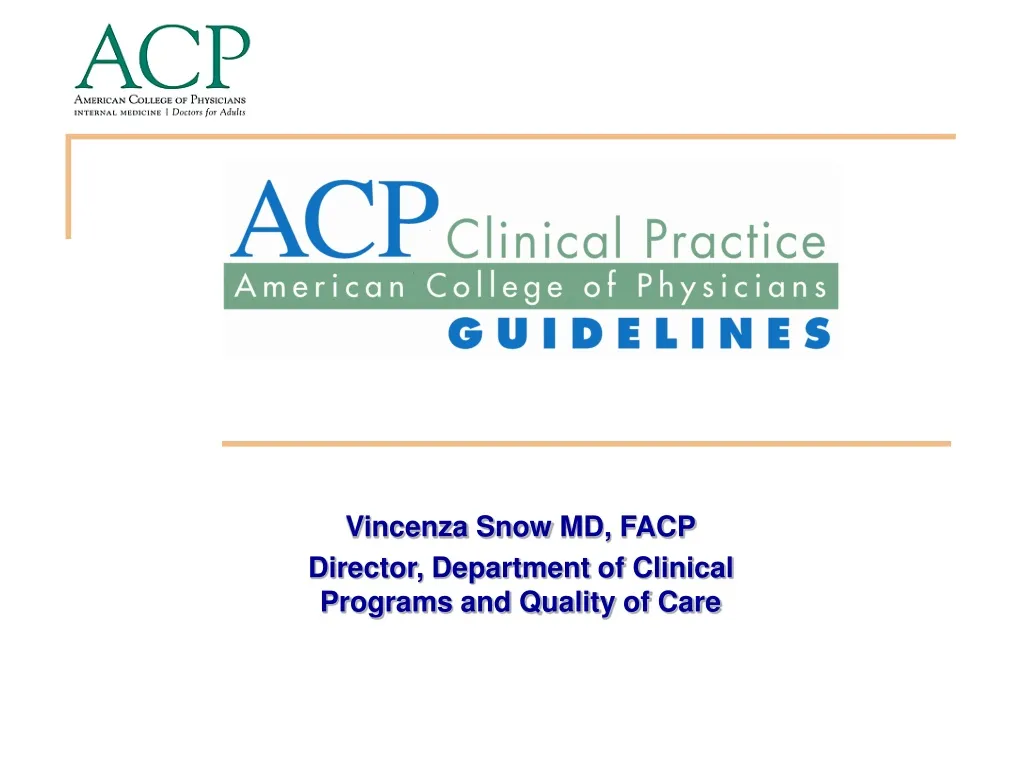vincenza snow md facp director department