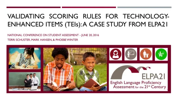 Validating Scoring Rules for Technology-enhanced Items (TEI s ): A Case Study from ELPA21