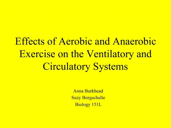 Effects of Aerobic and Anaerobic Exercise on the Ventilatory and Circulatory Systems