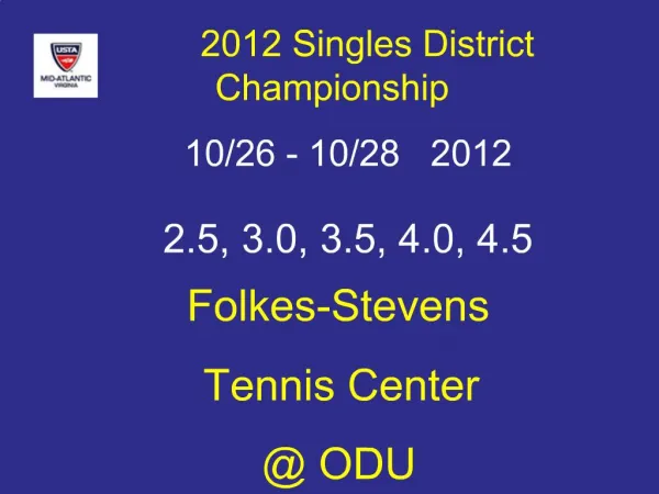 2012 Singles District Championship