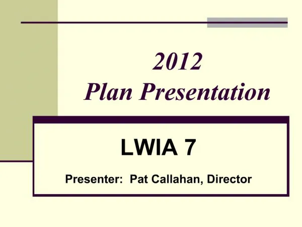 2012 Plan Presentation