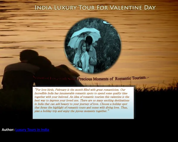Valentine Day - India Luxury Tour Package