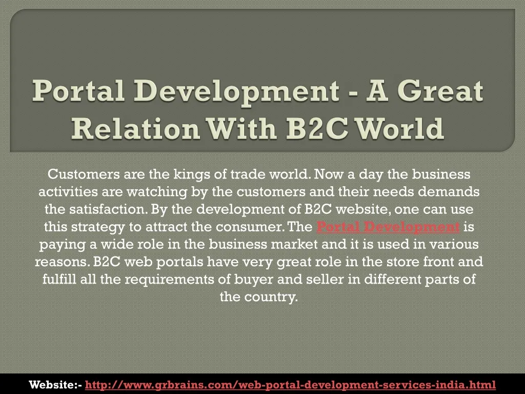 portal development a great relation with b2c world