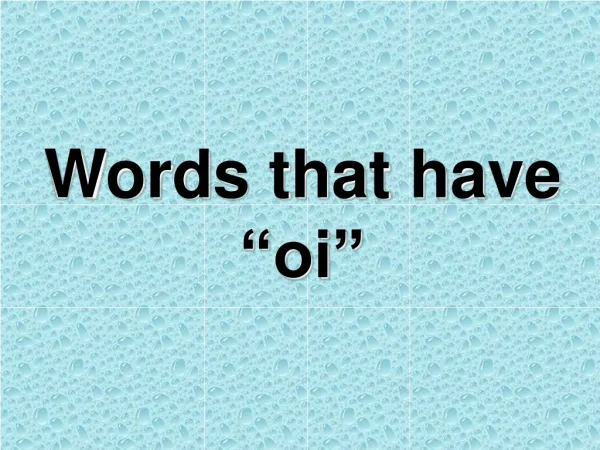 words that have oi