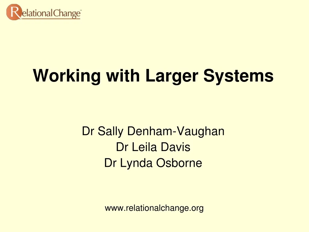 working with larger systems