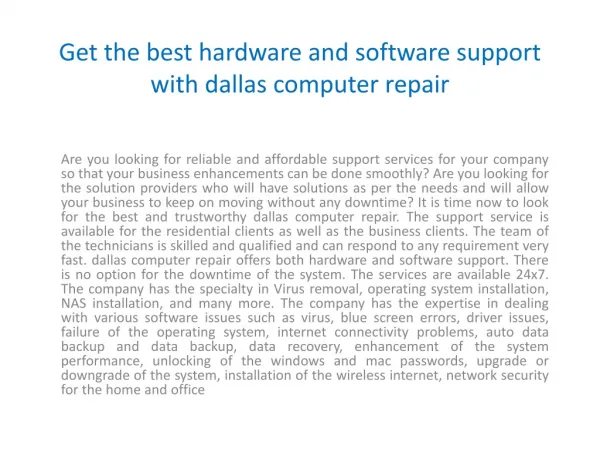 Dallas Computer Repair
