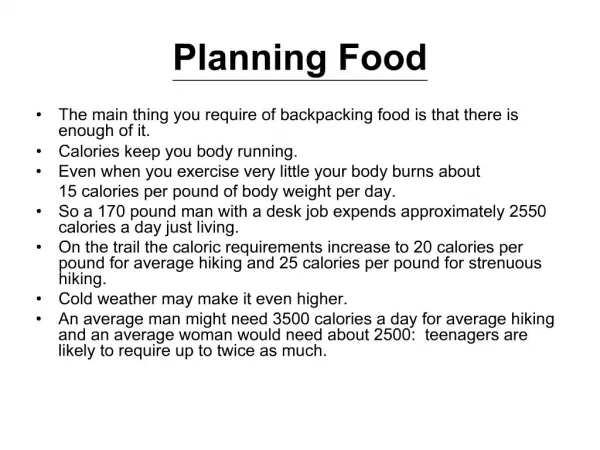 Planning Food