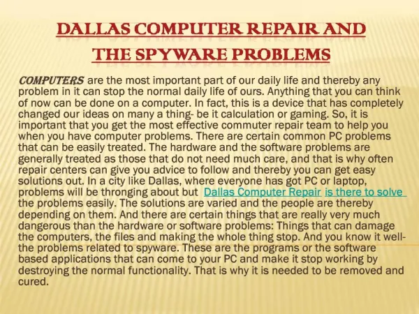 Dallas Computer Repair