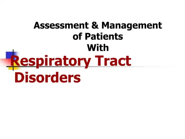 Respiratory Tract Disorders