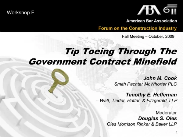 Tip Toeing Through The Government Contract Minefield