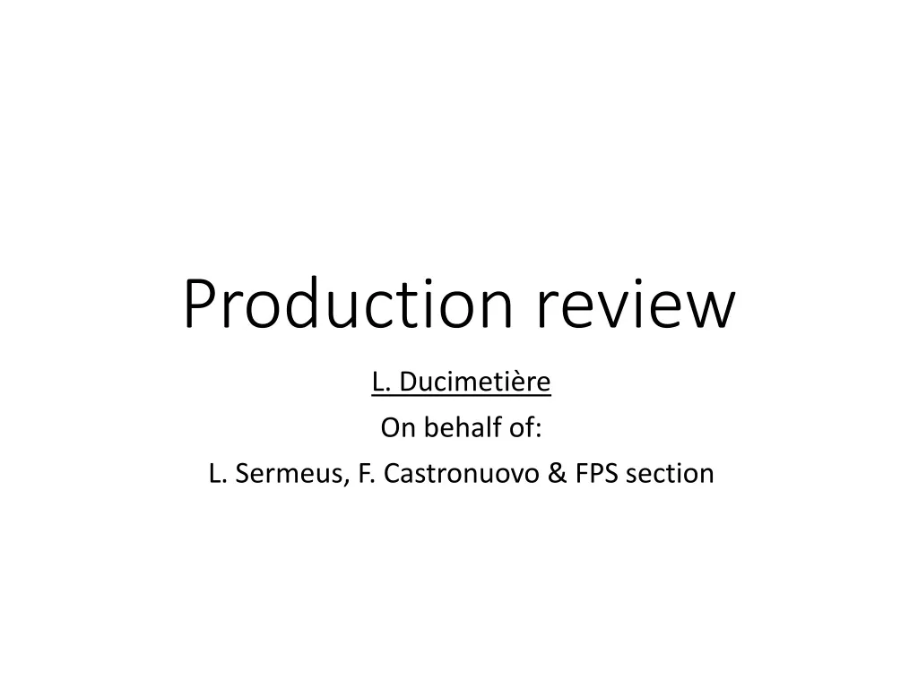 production review