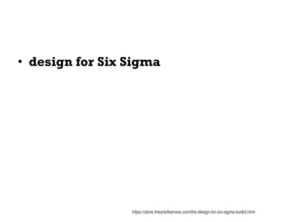 design for Six Sigma