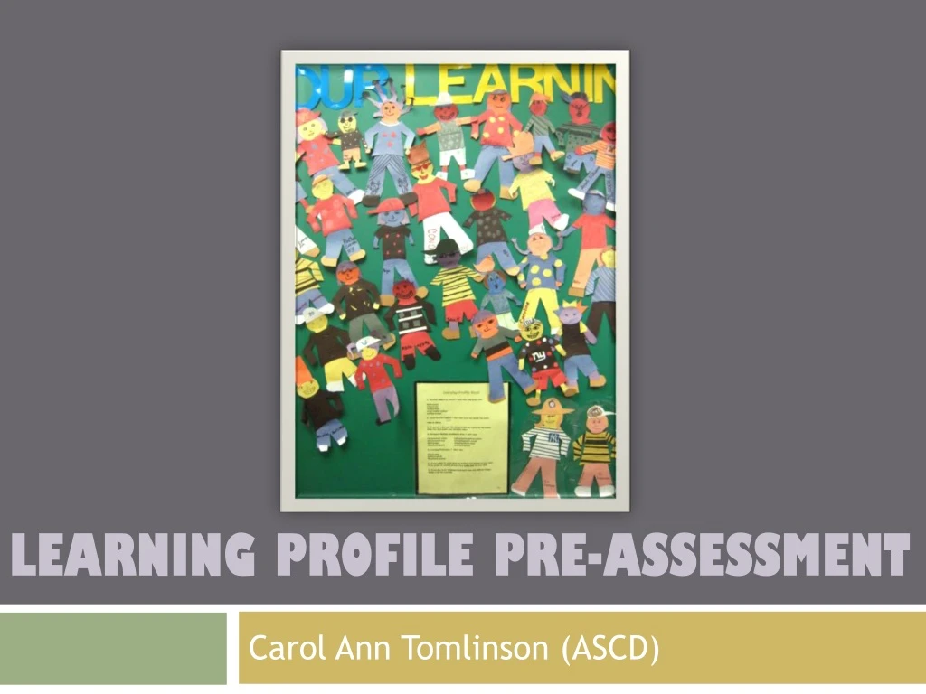 learning profile pre assessment
