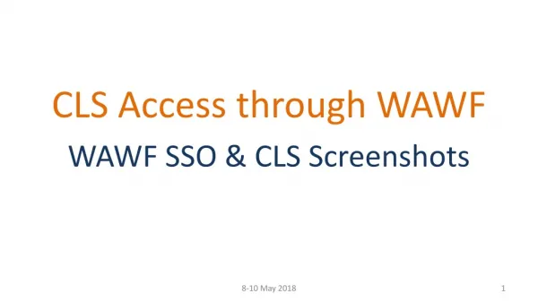 CLS Access through WAWF WAWF SSO &amp; CLS Screenshots