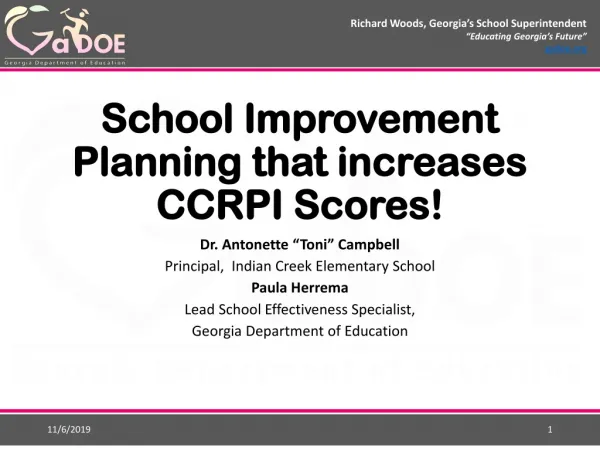 School Improvement Planning that increases CCRPI Scores!