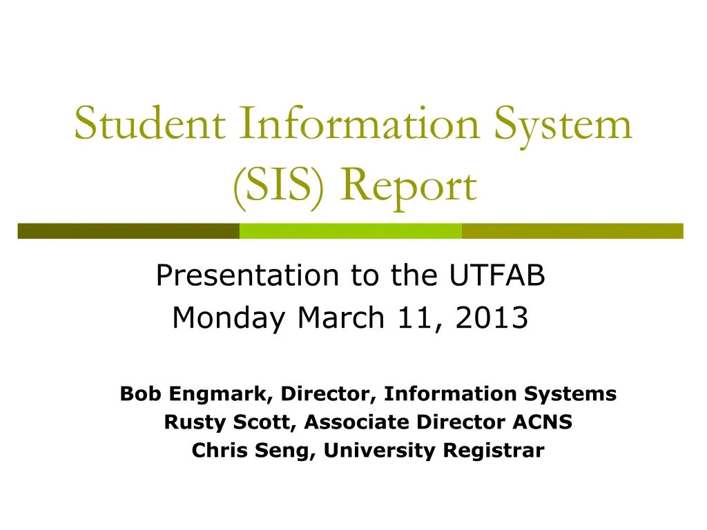 student information system sis report
