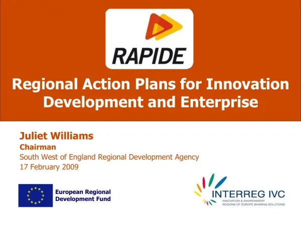 Regional Action Plans for Innovation Development and Enterprise