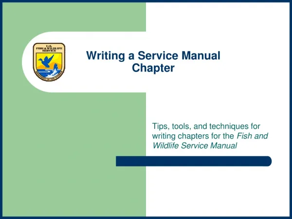 Writing a Service Manual Chapter