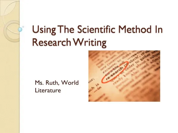 Using The Scientific Method In Research Writing